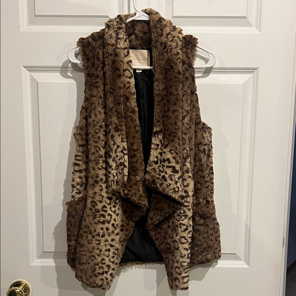 Altar'd State Brown Leopard Teddy Jacket